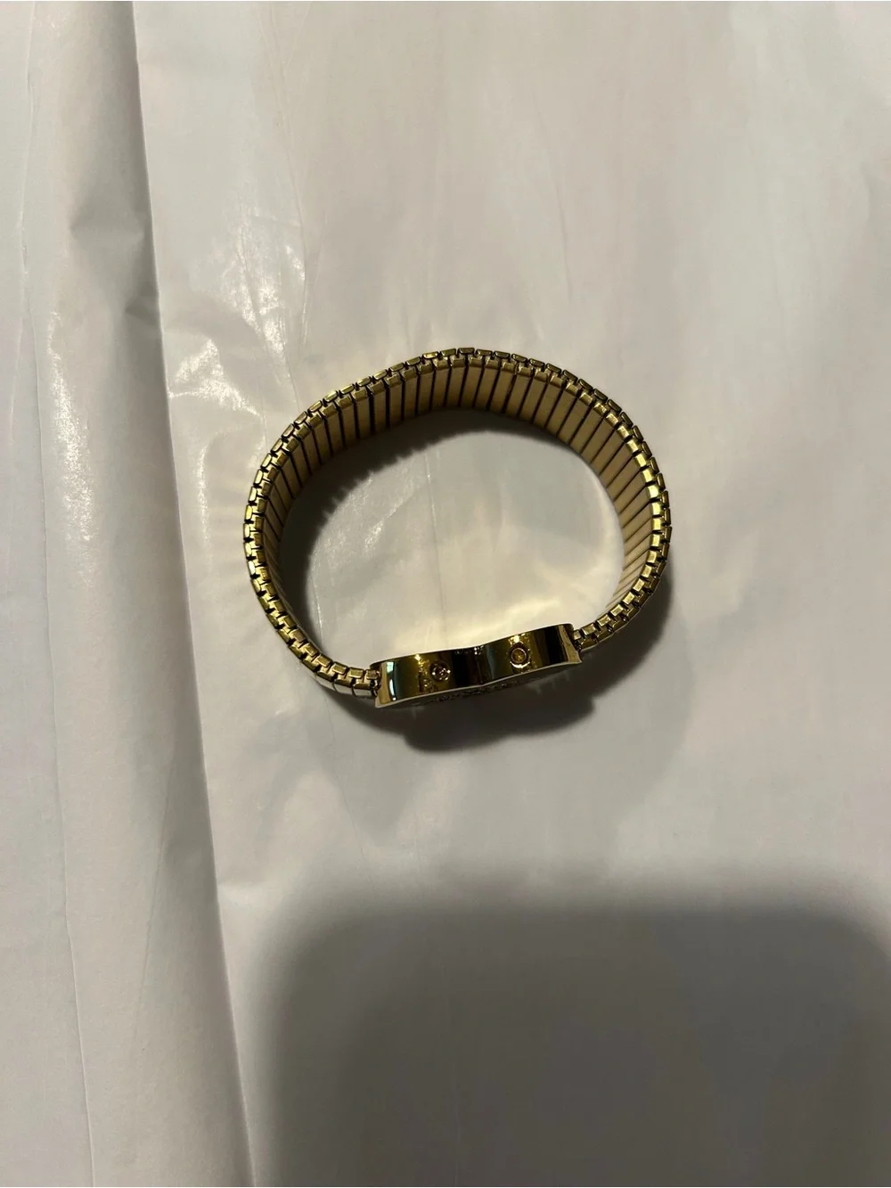 Vintage Juicy Couture Gold Tone Heart Link Stretch Bracelet